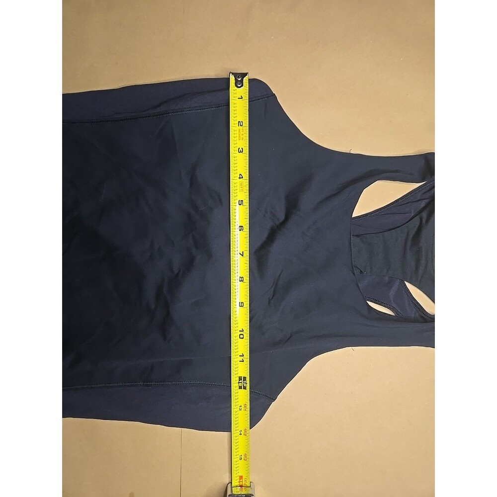 Lululemon Women’s Size 8 Body Con Tank Top w/Shelf Bra Black Mesh Back